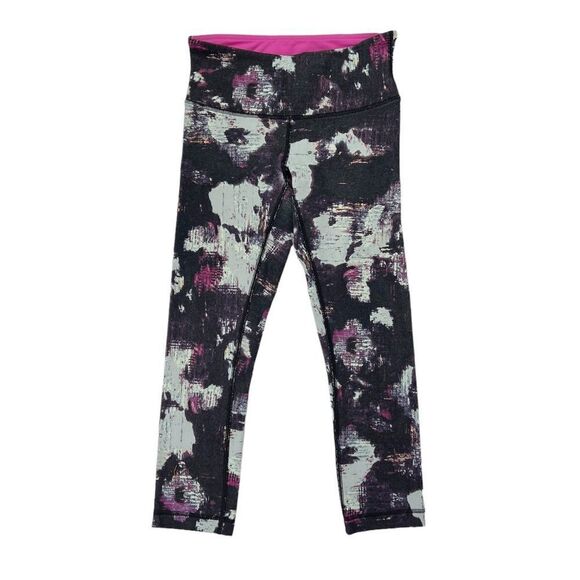 Lululemon Wunder Under Crop Leggings Kara Blossom Multi Size 4 - Picture 3 of 8